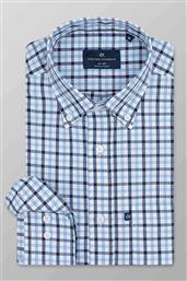 ΑΝΔΡΙΚΟ ΠΟΥΚΑΜΙΣΟ ΜΕ ΚΑΡΟ ΣΧΕΔΙΟ ΚΑΙ BUTTON DOWN REGULAR FIT - F338-BW11.02 ΓΑΛΑΖΙΟ OXFORD COMPANY