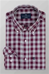 ΑΝΔΡΙΚΟ ΠΟΥΚΑΜΙΣΟ ΜΕ ΚΑΡΟ ΣΧΕΔΙΟ ΚΑΙ BUTTON DOWN REGULAR FIT - F430-BW11.01 ΜΠΟΡΝΤΟ OXFORD COMPANY