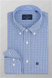 ΑΝΔΡΙΚΟ ΠΟΥΚΑΜΙΣΟ ΜΕ ΚΑΡΟ ΣΧΕΔΙΟ ΚΑΙ BUTTON DOWN REGULAR FIT - M132-BW10.01 ΜΠΛΕ OXFORD COMPANY