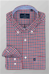 ΑΝΔΡΙΚΟ ΠΟΥΚΑΜΙΣΟ ΜΕ ΚΑΡΟ ΣΧΕΔΙΟ ΚΑΙ BUTTON DOWN REGULAR FIT - S132-BW10.02 ΚΟΚΚΙΝΟ OXFORD COMPANY