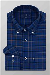 ΑΝΔΡΙΚΟ ΠΟΥΚΑΜΙΣΟ ΜΕ ΚΑΡΟ ΣΧΕΔΙΟ ΚΑΙ BUTTON DOWN REGULAR FIT - T135-BW10.01 ΜΠΛΕ ΣΚΟΥΡΟ OXFORD COMPANY