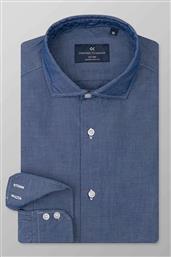 ΑΝΔΡΙΚΟ ΠΟΥΚΑΜΙΣΟ ΜΟΝΟΧΡΩΜΟ SLIM FIT ''ROMEO'' - J111-RY21.01 DENIM BLUE ΣΚΟΥΡΟ OXFORD COMPANY