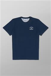 ΑΝΔΡΙΚΟ T-SHIRT ΜΟΝΟΧΡΩΜΟ REGULAR FIT - K400-MX20.28 ΣΚΟΥΡΟ ΜΠΛΕ OXFORD COMPANY