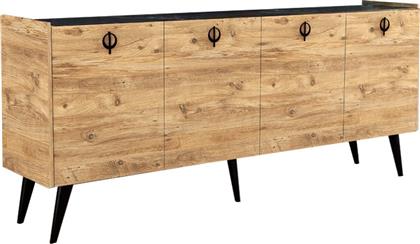 ΜΠΟΥΦΕΣ JESLIE PAKOWORLD ΜΕΛΑΜΙΝΗΣ OAK-ΑΝΘΡΑΚΙ 180X40X79ΕΚ - - 197-000207 PAKO WORLD