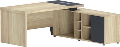 ΓΡΑΦΕΙΟ ΕΠΑΓΓΕΛΜΑΤΙΚΟ LOTUS PAKOWORLD ΜΕ ΔΕΞΙΑ ΓΩΝΙΑ ΣΕ ΦΥΣΙΚΗ-ΑΝΘΡΑΚΙ ΑΠΟΧΡΩΣΗ 180X180X75ΕΚ - - 069-000112 PAKO WORLD