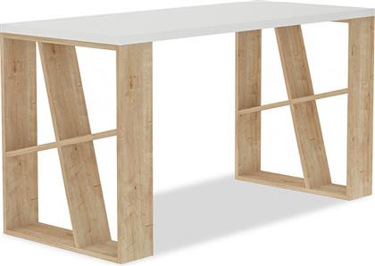 ΓΡΑΦΕΙΟ HONEY PAKOWORLD ΧΡΩΜΑ ΛΕΥΚΟ - LIGHT OAK 140X60X75ΕΚ - - 119-001028 PAKO WORLD