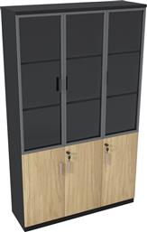 ΝΤΟΥΛΑΠΑ ΓΡΑΦΕΙΟΥ ΜΕ ΓΥΑΛΙΝΕΣ ΠΟΡΤΕΣ LOTUS PAKOWORLD ΧΡΩΜΑ ΦΥΣΙΚΟ - ΑΝΘΡΑΚΙ 120X40X200ΕΚ - - 069-000108 PAKO WORLD