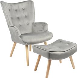 ΠΟΛΥΘΡΟΝΑ ΜΕ ΥΠΟΠΟΔΙΟ VIVIENNE PAKOWORLD ΒΕΛΟΥΔΟ ΓΚΡΙ-ΦΥΣΙΚΟ ΠΟΔΙ 75X69X96ΕΚ - - 255-000032 PAKO WORLD