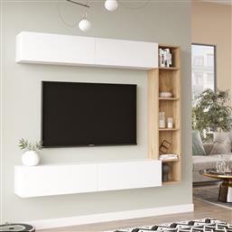 ΣΥΝΘΕΤΟ ΣΑΛΟΝΙΟΥ COMPO ΕΠΙΤΟΙΧΙΟ PAKOWORLD ΣΕ OAK-ΛΕΥΚΟ ΑΠΟΧΡΩΣΗ 169,10X25,8X143.5ΕΚ - - 176-000217 PAKO WORLD