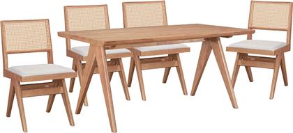 ΤΡΑΠΕΖΑΡΙΑ WINSLOW PAKOWORLD ΣΕΤ 5ΤΕΜ ΞΥΛΟ RUBBERWOOD ΑΝΟΙΧΤΟ ΚΑΡΥΔΙ 160X85X75ΕΚ - - 247-000011 PAKO WORLD