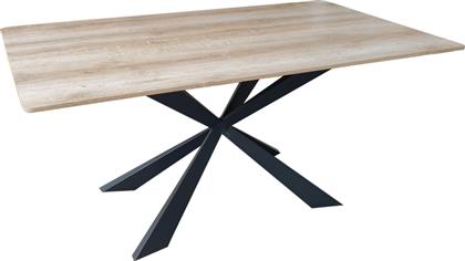 ΤΡΑΠΕΖΙ ARAGNE PAKOWORLD SONOMA MDF ΜΕ ΜΑΥΡΑ ΜΕΤΑΛΛΙΚΑ ΠΟΔΙΑ 160X90X75ΕΚ - - 390-000012 PAKO WORLD