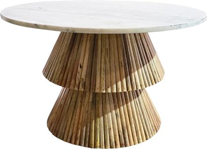 ΤΡΑΠΕΖΙ ΣΑΛΟΝΙΟΥ HAVAI PAKOWORLD ΜΑΣΙΦ ΞΥΛΟ MANGO ΣΕ ΦΥΣΙΚΗ ΑΠΟΧΡΩΣΗ Κ ΛΕΥΚΗ ΕΠΙΦΑΝΕΙΑ ΜΑΡΜΑΡΟΥ Φ80X45ΕΚ - - 379-000044 PAKO WORLD