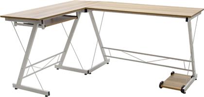 ΓΡΑΦΕΙΟ ΓΩΝΙΑΚΟ LEVI ΑΠΟ MDF 158X120X73 CM - ΜΠΕΖ/ΛΕΥΚΟ PAKOWORLD