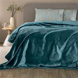 ΚΟΥΒΕΡΤΑ FLEECE ΜΟΝΗ 160X220 LUCY PETROL (160X220) PALAMAIKI