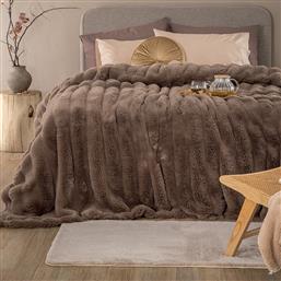 ΚΟΥΒΕΡΤΑ ΓΟΥΝΙΝΗ ΥΠΕΡΔΙΠΛΗ 220X240 HEATHER BROWN (220X240) PALAMAIKI