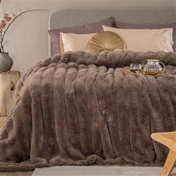 ΚΟΥΒΕΡΤΑ ΓΟΥΝΙΝΗ ΥΠΕΡΔΙΠΛΗ (220X240) HEATHER BROWN PALAMAIKI