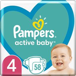 ACTIVE BABY ΠΑΝΕΣ MAXI PACK NO4 (9-14 KG), 58 ΠΑΝΕΣ PAMPERS