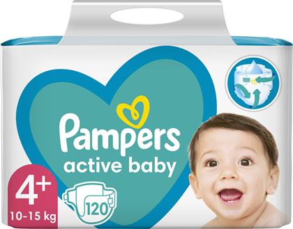 ACTIVE BABY ΠΑΝΕΣ MEGA PACK NO4+ 10-15KG 120 ΠΑΝΕΣ PAMPERS