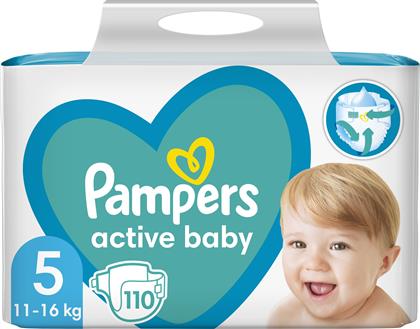 ACTIVE BABY ΠΑΝΕΣ MEGA PACK NO5 (11-16 KG), 110 ΠΑΝΕΣ PAMPERS