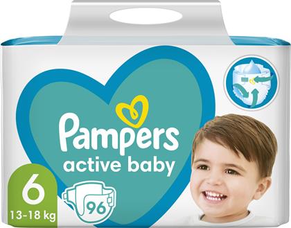 ACTIVE BABY ΠΑΝΕΣ MEGA PACK NO6 (13-18 KG) 96 ΠΑΝΕΣ PAMPERS