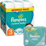 ΠΑΝΕΣ ACTIVE BABY NO3 (6-10KG) 208 TMX+ΔΩΡΟ WIPES FRESH PAMPERS