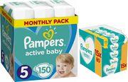 ΠΑΝΕΣ ACTIVE BABY NO5 (11-16KG) 150 TMX+ΜΩΡΟΜΑΝΤΗΛΑ SENSITIVE PAMPERS