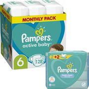 ΠΑΝΕΣ ACTIVE BABY NO6 (XL 13-18KG) 128TMX+ΔΩΡΟ WIPES FRESH PAMPERS