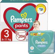 ΠΑΝΕΣ PANTS NO3 (6-11KG) 204TMX+ΔΩΡΟ WIPES FRESH PAMPERS