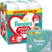 ΠΑΝΕΣ PANTS NO4 (9-15KG) 176 TMX+ΔΩΡΟ WIPES FRESH PAMPERS