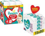 ΠΑΝΕΣ PANTS NO4 (9-15KG) 176 TMX+ΜΩΡΟΜΑΝΤΗΛΑ SENSITIVE PAMPERS