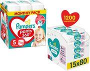 ΠΑΝΕΣ PANTS NO5 (12-17KG) 152 TMX+ΜΩΡΟΜΑΝΤΗΛΑ SENSITIVE PAMPERS