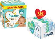 ΠΑΝΕΣ PREMIUM CARE NO3 (6-10KG) 200 TMX+ΜΩΡΟΜΑΝΤΗΛΑ AQUA PAMPERS