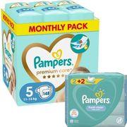 ΠΑΝΕΣ PREMIUM CARE NO5 (11-16KG) 148 TMX+ΔΩΡΟ WIPES FRESH PAMPERS