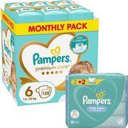 ΠΑΝΕΣ PREMIUM CARE NO6 (13-18KG) 128 TMX+ΔΩΡΟ WIPES FRESH PAMPERS