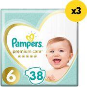 ΠΑΝΕΣ PREMIUM CARE NO6 3X38 JUMBO PAMPERS