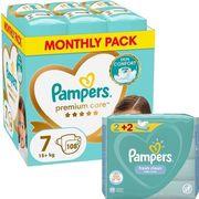 ΠΑΝΕΣ PREMIUM CARE NO7 (15+KG) 108 TMX+ΔΩΡΟ WIPES FRESH PAMPERS