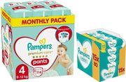 ΠΑΝΕΣ PREMIUM PANTS NO4 (9-15KG) 114TMX+ΜΩΡΟΜΑΝΤΗΛΑ SENSITIVE PAMPERS