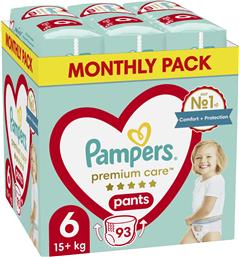 PREMIUM CARE PANTS MONTHLY PACK NO6 (15+KG) 93 ΠΑΝΕΣ PAMPERS