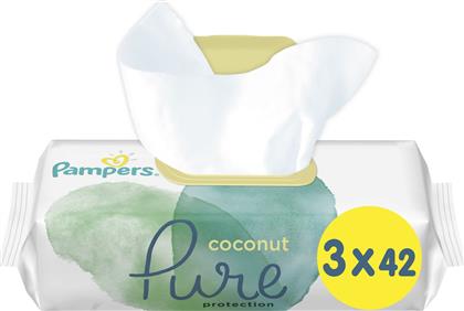 PURE COCONUT PROTECTION BABY WIPES ΜΩΡΟΜΑΝΤΗΛΑ ΓΙΑ ΑΠΑΛΗ ΚΑΘΑΡΙΟΤΗΤΑ & ΠΡΟΣΤΑΣΙΑ ΜΕ ΕΛΑΙΟ ΚΑΡΥΔΑΣ (3X42) 126 WIPES PAMPERS από το PHARM24