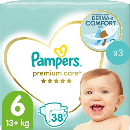 ΣΕΤ PREMIUM CARE NO6 (13+KG) 114 ΠΑΝΕΣ (3X38 ΠΑΝΕΣ) PAMPERS