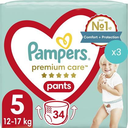 ΣΕΤ PREMIUM CARE PANTS JUMBO PACK NO5 (12-17KG) 102 ΠΑΝΕΣ (3X34 ΠΑΝΕΣ) PAMPERS