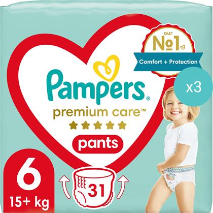 ΣΕΤ PREMIUM CARE PANTS JUMBO PACK NO6 (15+KG) 93 ΠΑΝΕΣ (3X31 ΠΑΝΕΣ) PAMPERS