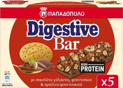 ΜΠΑΡΕΣ ΔΗΜΗΤΡΙΑΚΩΝ DIGESTIVE HIGH PROTEIN ΣΟΚΟΛΑΤΑ 5X28G ΠΑΠΑΔΟΠΟΥΛΟΥ