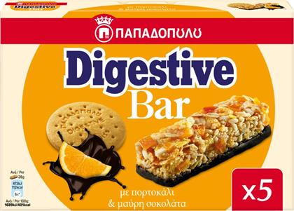 ΜΠΑΡΕΣ ΔΗΜΗΤΡΙΑΚΩΝ DIGESTIVE ΜΑΥΡΗ ΣΟΚΟΛΑΤΑ ΠΟΡΤΟΚΑΛΙ 5X28G ΠΑΠΑΔΟΠΟΥΛΟΥ