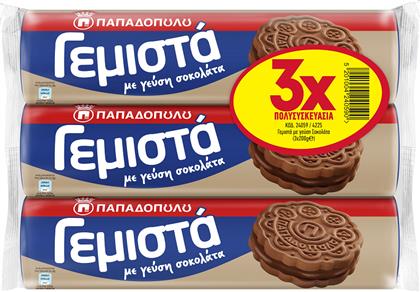 ΜΠΙΣΚΟΤΑ ΓΕΜΙΣΤΑ ΜΕ ΓΕΥΣΗ ΣΟΚΟΛΑΤΑ (3X200G) ΠΑΠΑΔΟΠΟΥΛΟΥ