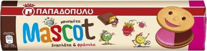 ΜΠΙΣΚΟΤΑ MASCOT ΓΕΜΙΣΤΑ ΜΕ ΚΡΕΜΑ ΦΡΑΟΥΛΑ ΚΑΙ ΚΡΕΜΑ ΣΟΚΟΛΑΤΑ (200 GR) ΠΑΠΑΔΟΠΟΥΛΟΥ