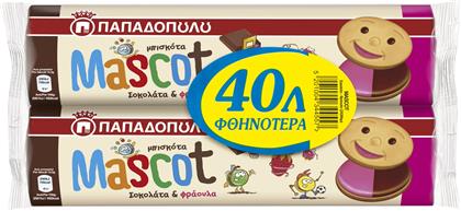 ΜΠΙΣΚΟΤΑ MASCOT ΓΕΜΙΣΤΑ ΣΟΚΟΛΑΤΑ ΦΡΑΟΥΛΑ 2X200G ΕΚΠΤΩΣΗ 0.40E ΠΑΠΑΔΟΠΟΥΛΟΥ