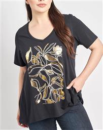 T-SHIRT ΒΑΜΒΑΚΕΡΟ ΜΕ ΣΤΑΜΠΑ PARABITA
