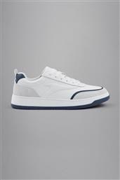 PAUL&SHARK ΑΝΔΡΙΚΑ ΔΕΡΜΑΤΙΝΑ SNEAKERS ''CLUB FIN'' - 14318003 ΛΕΥΚΟ PAUL & SHARK από το NOTOS