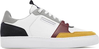 PAUL&SHARK ΑΝΔΡΙΚΑ ΔΕΡΜΑΤΙΝΑ SNEAKERS COLORBLOCKED ΜΕ ΛΟΓΟΤΥΠΟ - 13318005 ΛΕΥΚΟ PAUL & SHARK